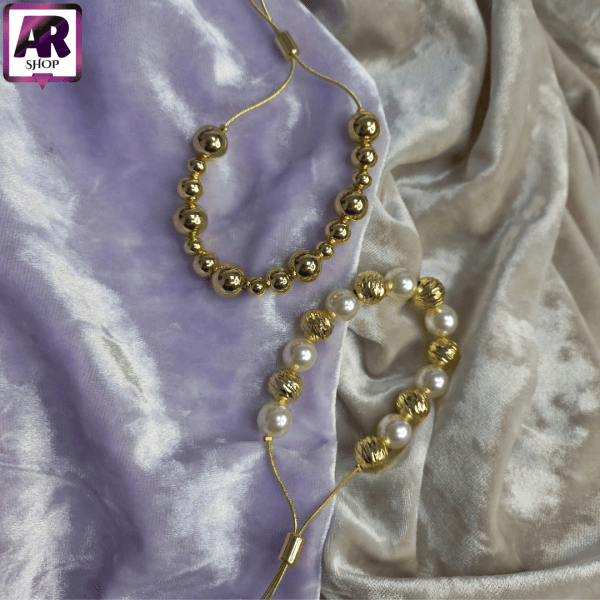 Pulseras de lazos y perlas - Imagen 2