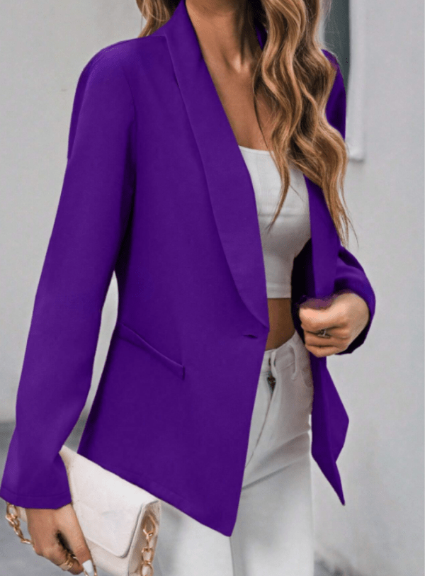 Blazer de cuello esmoquin con botón - Imagen 2