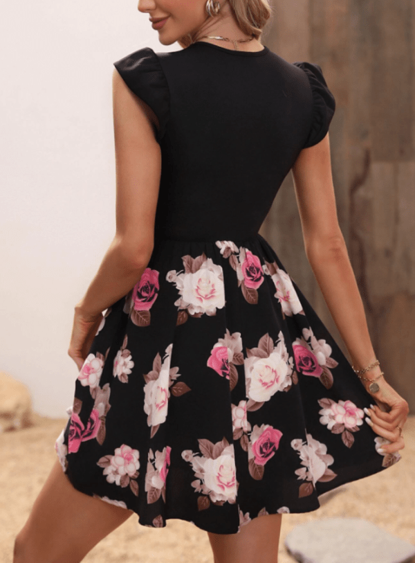 Vestido con estampado floral ribete con fruncido - Imagen 2