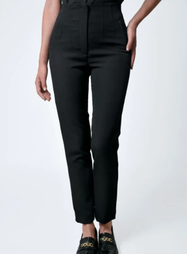 Pantalón tipo Zara con pinzas liso - Imagen 3