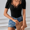 Blusa de malla en contraste negra