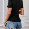 Blusa de malla en contraste negra - Imagen 2