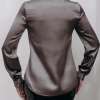 Camisa de satén unicolor con botón delantero - Imagen 2