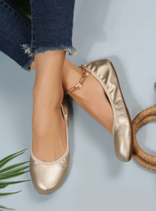 Zapatillas metálicas oro rosa