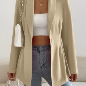 Blazer con botón de cuello esmoquin