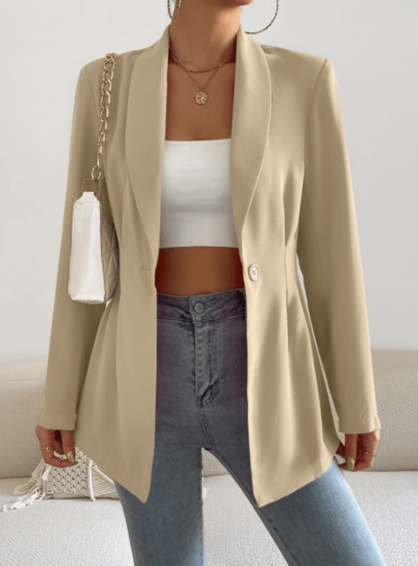Blazer con botón de cuello esmoquin