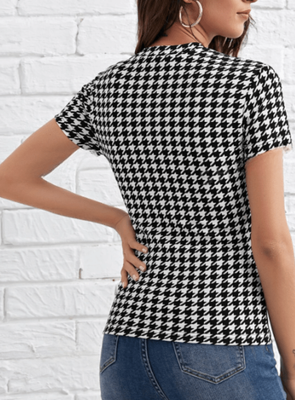 Camisa con estampado de pata de gallo - Imagen 2
