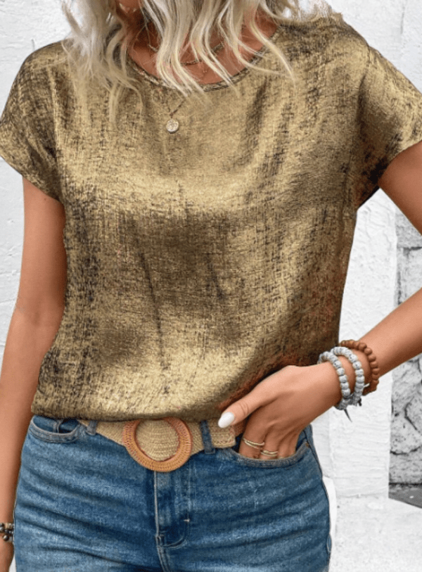 Camisa de manga corta de murciélago