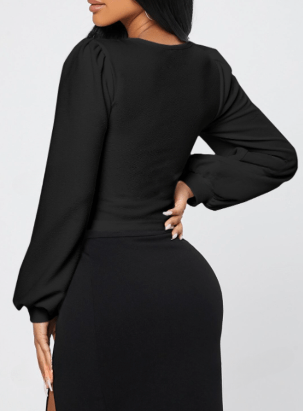 Blusa de cuello cuadrado manga farol - Imagen 2
