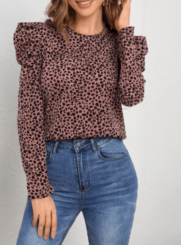 Blusa con estampado de lunares