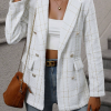 Blazer de cuadros de doble botonadura