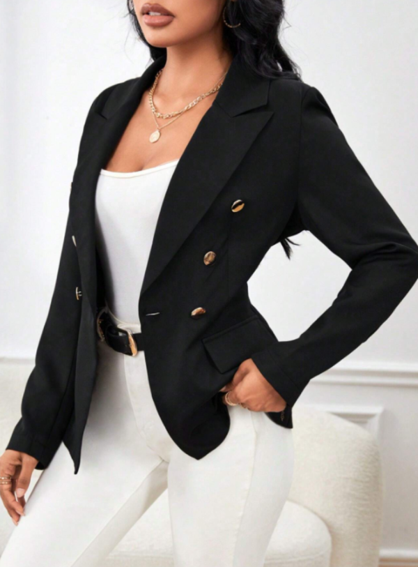 Blazer de doble botonadura unicolor